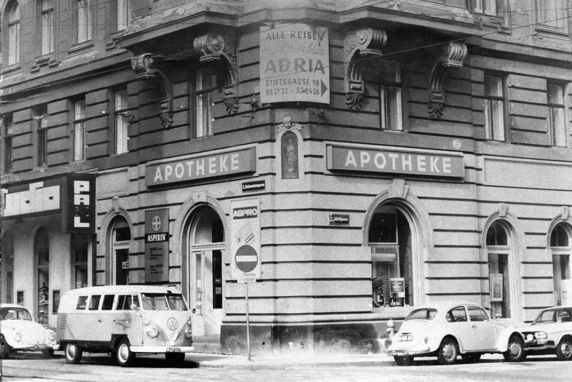 The original Croma pharmacy (Apotheke) in Vienna, Austria — circa 1976